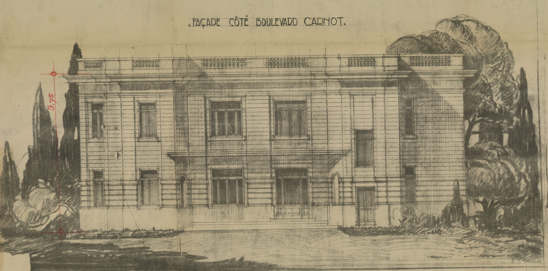 La façade côté Boulevard Carnot (n°174)
