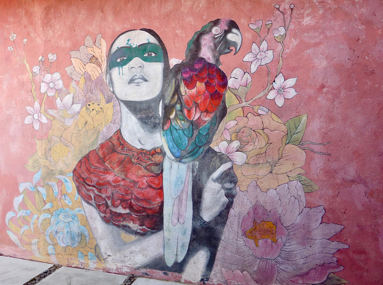 Fresque dans l’entrée de l’hôtel