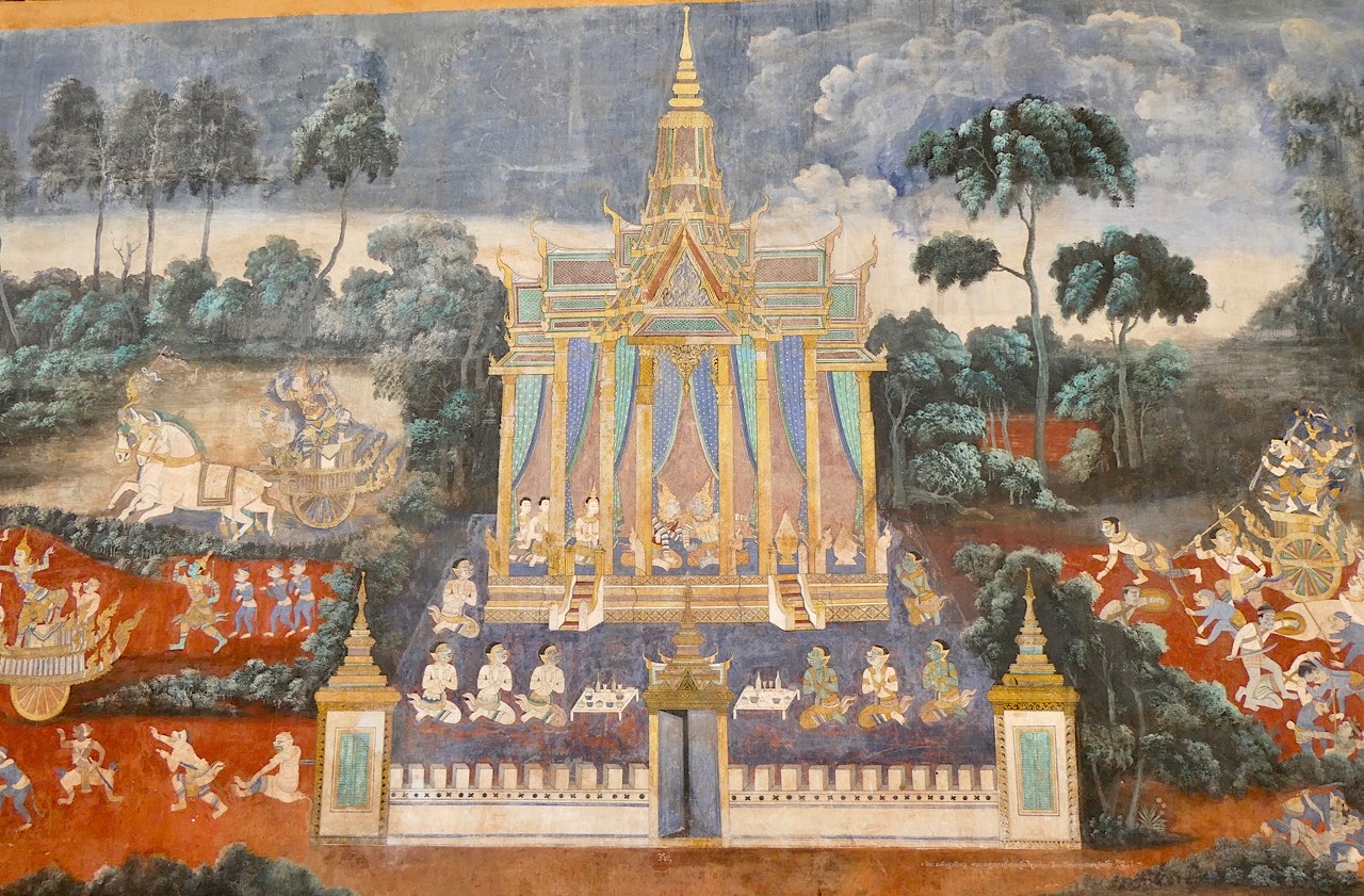 Fresque de plus de 600m qui raconte la mythologie hindoue (Ramayana).