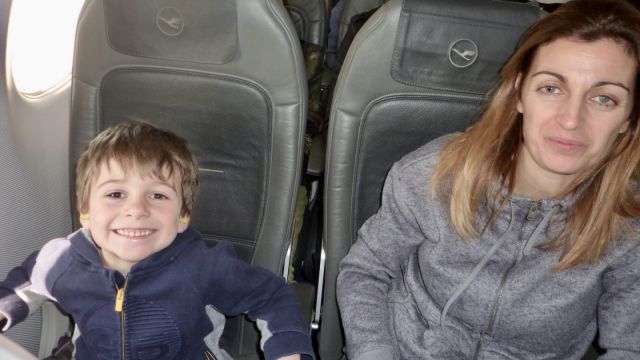 Robin et Caro dans le vol vers Francfort