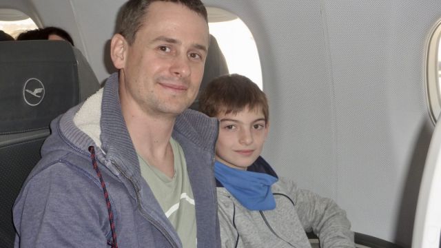 Clément et Mathieu dans le vol vers Francfort